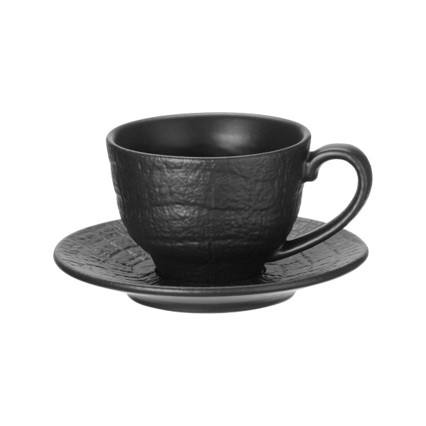 FINE DINE Kavos puodelio lėkštė Crust, juoda, ø140 mm, 6 vnt. 767344 | E-gastro