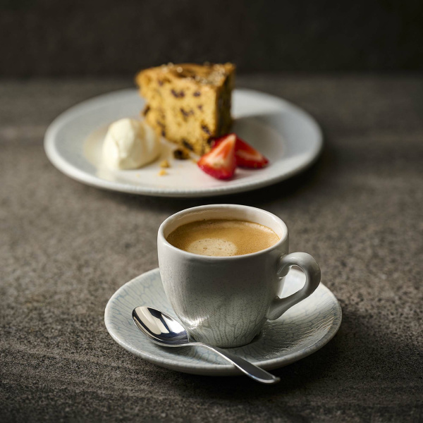 FINE DINE Espresso puodelio lėkštė Delta Grey, melsva, ø120 mm, 12 vnt. DELGESS1 | E-gastro