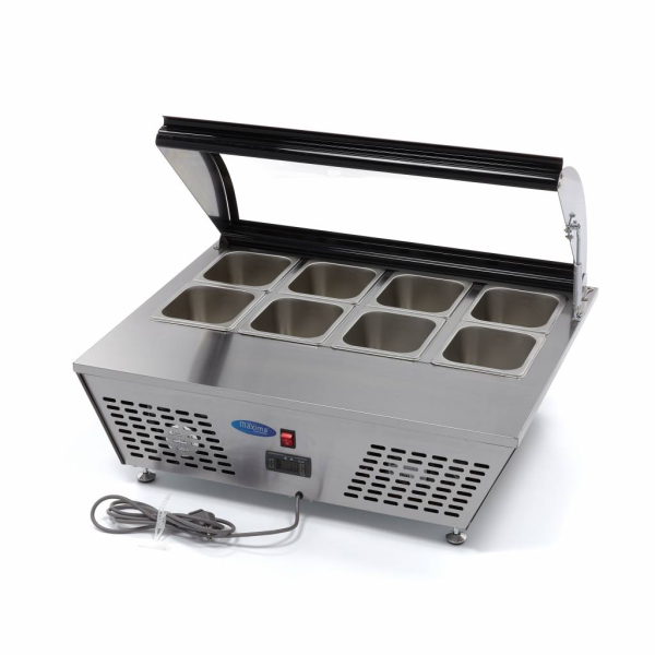 MAXIMA Saladetė 67L 8 × 1/6 GN su stiklo dangčiu 09400870 | E-gastro