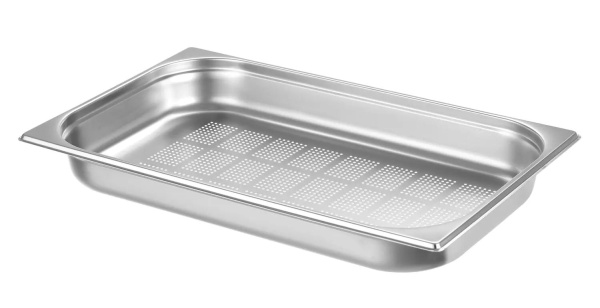 HENDI Perforuotas konteineris GN 1/1, Kitchen Line, 9L, nerūdijantis plienas, 530x325x(H)65 mm 807125 | E-gastro