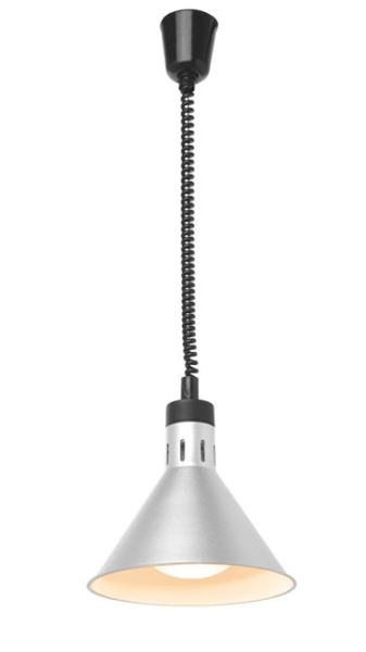 HENDI kūginė šildymo lempa su kilimo ir kritimo funkcija, sidabrinė, 230 V / 250 W 273869 | E-gastro
