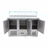MAXIMA Picos paruošimo šaldytuvas 137 cm 3 durys 8 × 1/6 GN su granito stalviršiu ir stiklo vitrina 09400208 | E-gastro
