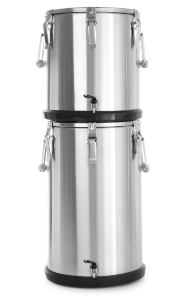 HENDI Termosas maisto transportavimui su čiaupu, 25L, Sidabro, ø330x(H)430mm 710234 | E-gastro