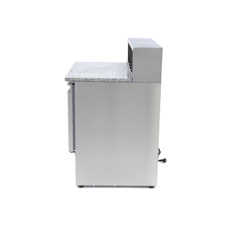 MAXIMA Picos paruošimo šaldytuvas 90 cm 2 durys 5 × 1/6 GN su granito stalviršiu ir viršutine vitrina 09400200 | E-gastro