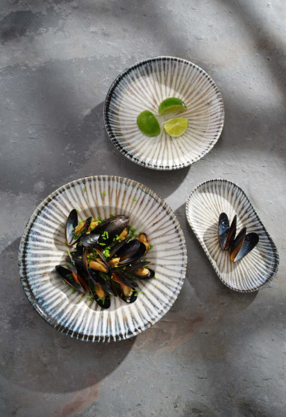 FINE DINE Trikampė lėkštė Ammonite, ø260 mm, 6 vnt. 200292 | E-gastro