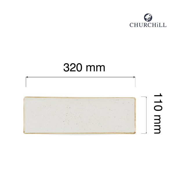 FINE DINE Stačiakampė lėkštė Barley, kreminė, 320x110mm, 6 vnt. SWHSOF331 | E-gastro