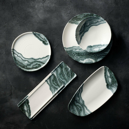 FINE DINE Dubuo Tide Black, kreminis, ø180mm, 12 vnt. TDBKEVB71 | E-gastro