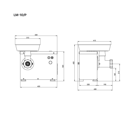 KONETEOLLISUUS Mėsmalė LM-10/P, 200kg/val., 230V/1,5kW ELMP01001 | E-gastro