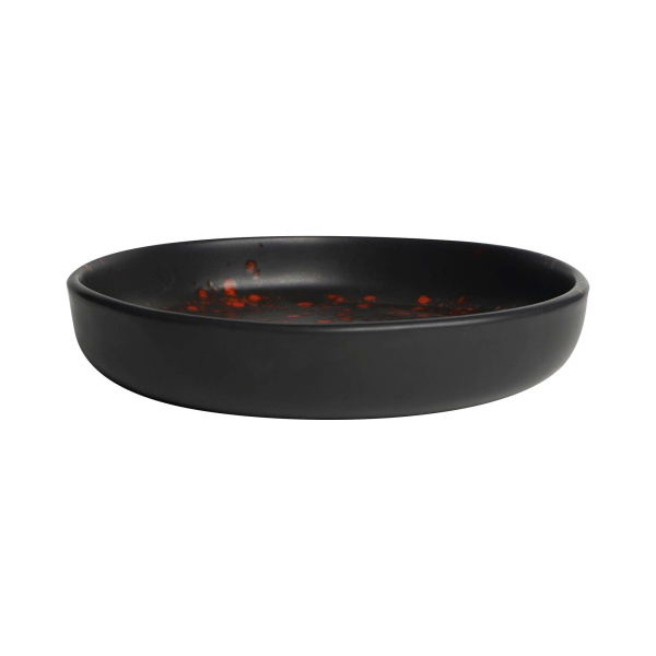 FINE DINE Lėkštė aukštu krašteliu Bloom, juoda, ø200 mm, 4 vnt. 779019 | E-gastro