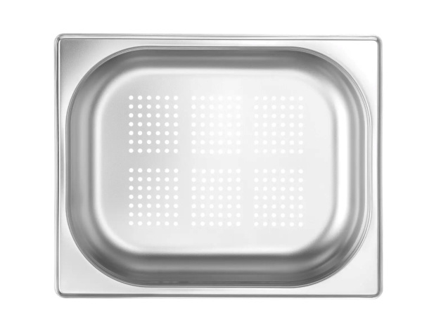 HENDI Perforuotas konteineris GN 1/2, Kitchen Line, 4L, nerūdijantis plienas, 325x265x(H)65 mm 807323 | E-gastro