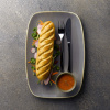 FINE DINE Stačiakampė lėkštė Peppercorn, pilkas, 395x140 mm, 6 vnt. SPGSOP111 | E-gastro