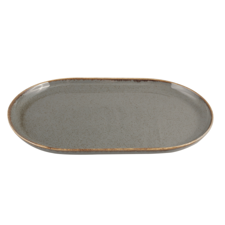 FINE DINE Ovali lėkštė Stone, tamsiai pilka, 320x200mm, 6 vnt. 04ALM002561 | E-gastro