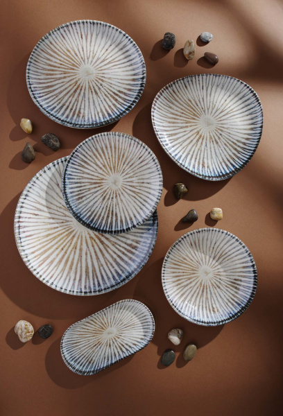 FINE DINE Trikampė lėkštė Ammonite, ø260 mm, 6 vnt. 200292 | E-gastro