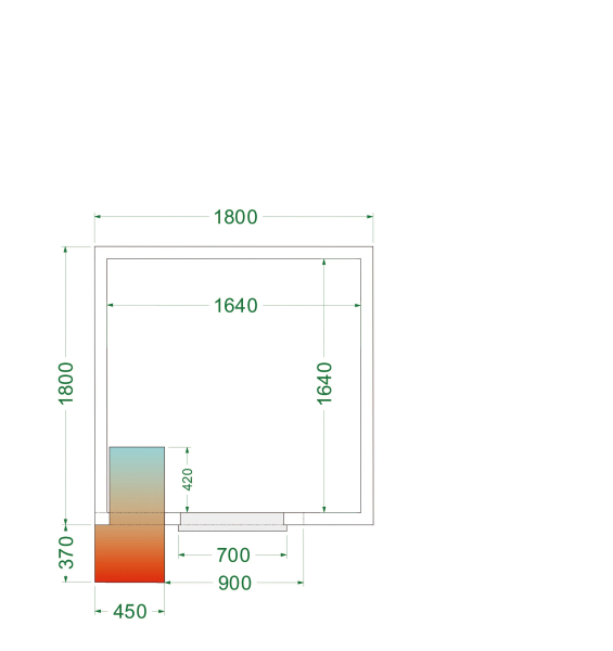 TEFCOLD Šaldomas kambarys CRPF1818, 1800x1800x2200mm, 0/+8 °C 44175 | E-gastro