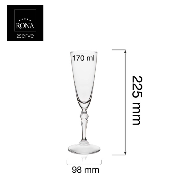 FINE DINE Šampano taurės Barroque, 170 ml, 6 vnt 85810700 | E-gastro
