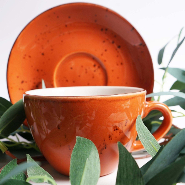 FINE DINE Cappuccino puodelio lėkštė, oranžinė, ø160 mm, 6 vnt. 778517 | E-gastro