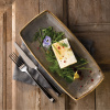 FINE DINE Stačiakampė lėkštė Peppercorn, pilkas, 395x140 mm, 6 vnt. SPGSOP111 | E-gastro