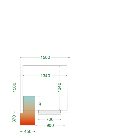 TEFCOLD Šaldomas kambarys CRPF1515, 1500x1500x2200mm, 0/+8 °C 44169 | E-gastro