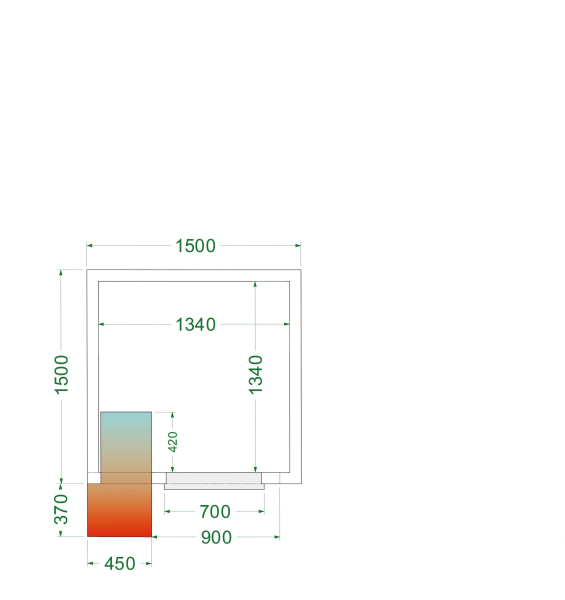 TEFCOLD Šaldomas kambarys CRPF1515, 1500x1500x2200mm, 0/+8 °C 44169 | E-gastro