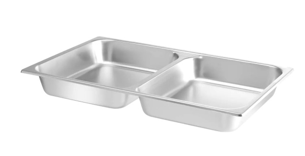 HENDI Konteineris padalintas į dvi dalis GN 1/1, 7,5L, nerūdijantis plienas, 530x325x(H)65mm 470190 | E-gastro