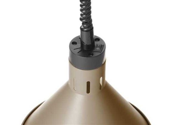 HENDI Aukštyn ir žemyn pakeliama šilumos lempa, kūginė, Smėlio spalvos, 230V/250W 273777 | E-gastro