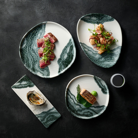 FINE DINE Lėkštė Tide Black, kreminė, ø260mm, 12 vnt. TDBKEV101 | E-gastro