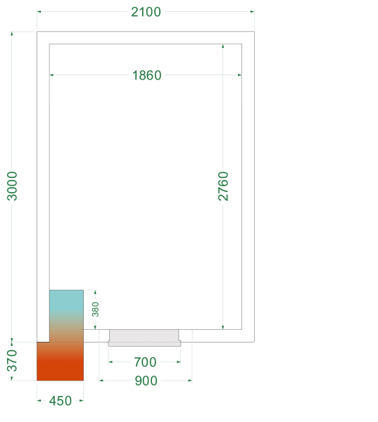 TEFCOLD Šaldomas kambarys CRNF2130, 2100x3000x2200mm, -20/-10 °C 44239 | E-gastro