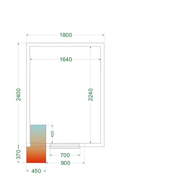 TEFCOLD Šaldomas kambarys CRPF1824, 1800x2400x2200mm, 0/+8 °C 44177 | E-gastro