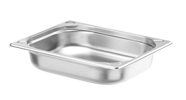HENDI Konteineris GN 1/2, Kitchen Line, 4L, nerūdijantis plienas, 325x265x(H)65 mm 806326 | E-gastro