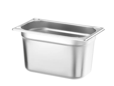 HENDI Konteineris GN 1/4, Kitchen Line, 4L, nerūdijantis plienas, 265x162x(H)150 mm 806548 | E-gastro