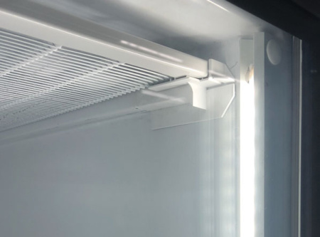 COOL HEAD Vertikalus šaldiklis QNXG400, stiklinės durys, plieno spalva, 400 l.