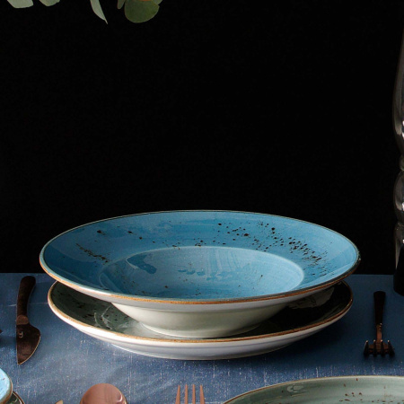 FINE DINE Makaronų lėkštė Iris, mėlyna, ø270 mm, 6 vnt. 778258 | E-gastro