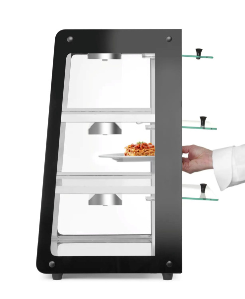 HENDI Šildoma vitrina su 3 lentynom, Juoda, 472x447x(H)775mm 273760 | E-gastro