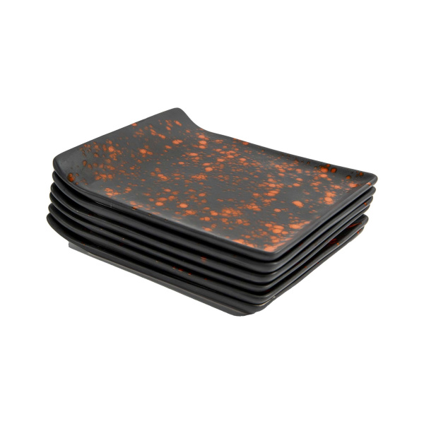 FINE DINE Serviravimo lėkštė Bloom, juoda, 215x180mm, 1 vnt. 779880 | E-gastro