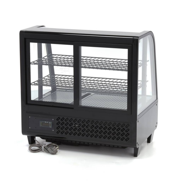 MAXIMA Vitrininis šaldytuvas 100 L 68 cm juodas 09400831 | E-gastro