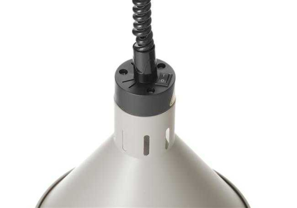 HENDI Aukštyn ir žemyn pakeliama šilumos lempa, kūginė,Balta, 230V/250W 273937 | E-gastro