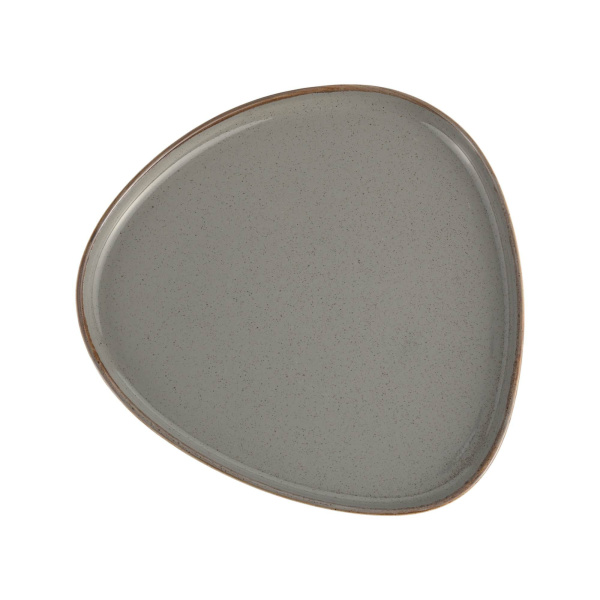 FINE DINE Trikampė lėkštė Stone, tamsiai pilka, ø210 mm, 6 vnt. 04ALM007012 | E-gastro